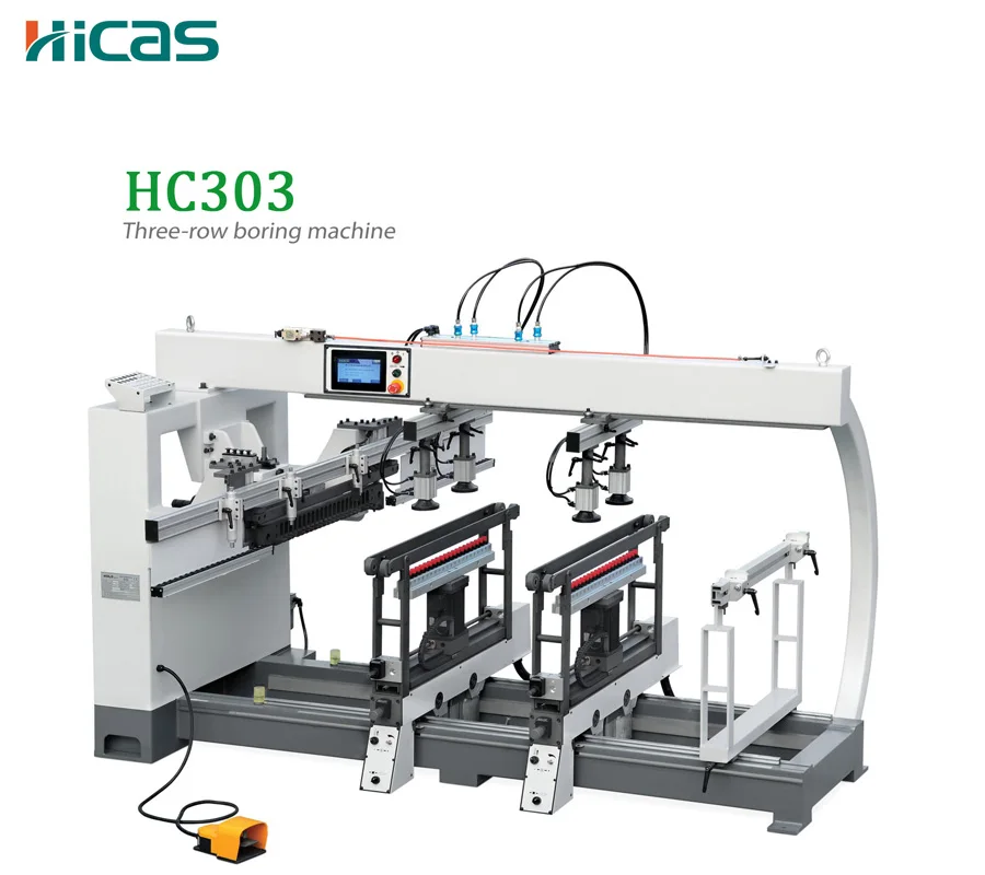 Boring Machines HICAS Single and Three Rows Woodworking Boring Machine Cnc Boring Machine
