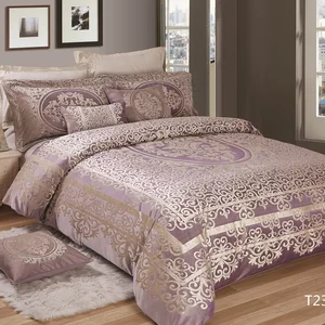 KOSMOS Bedding Jacquard Fabric Bedding Set Hotel Quality Lace Luxury Bed Comforter Set