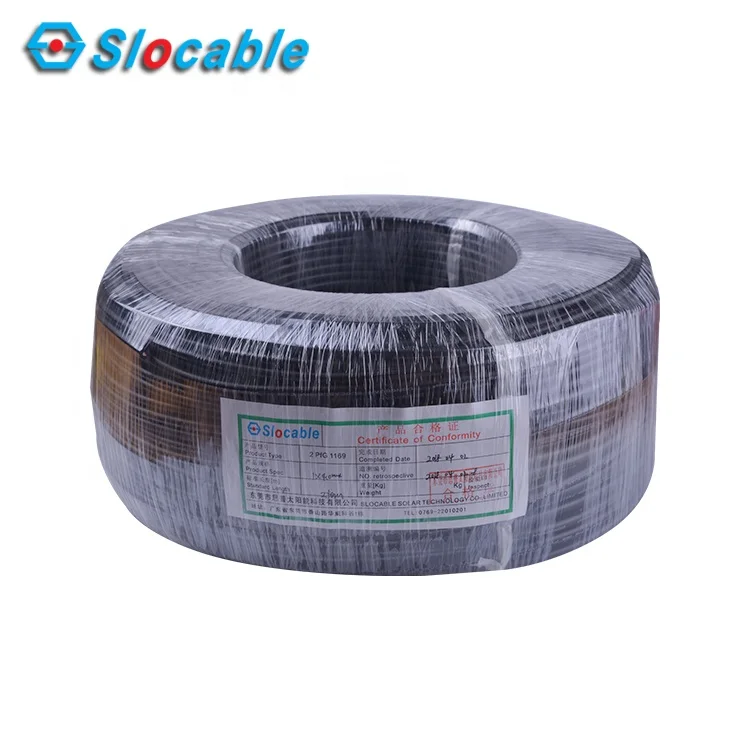 Slocable No Halogen XLPO XLPE PV Dual Core 6mm2 Copper Solar Wire