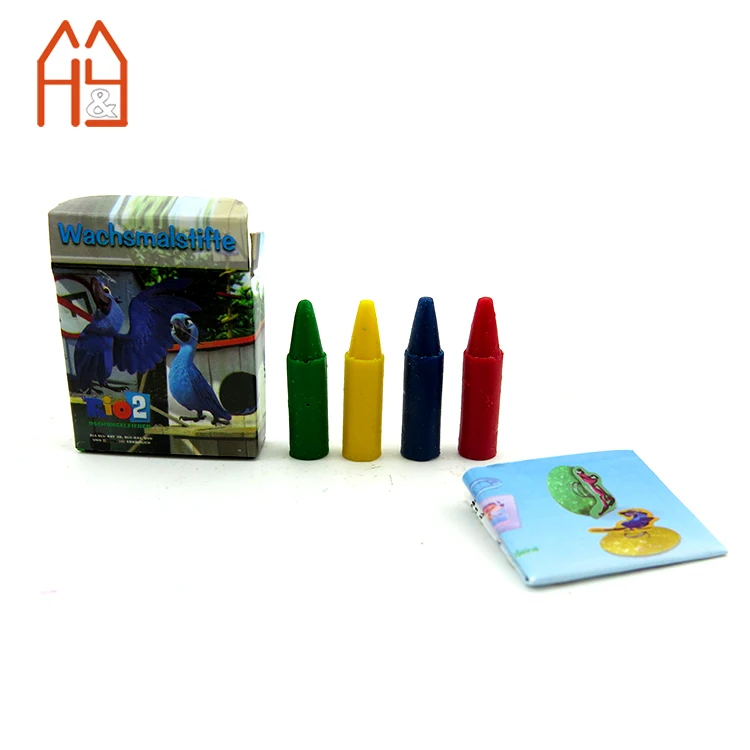 Set of 4pcs 3cm Mini Size Colour Pencil Crayon Set Pack in Paper Box Gift for Kids