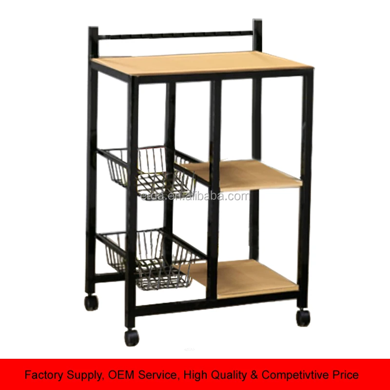 Kitchen Baker Rack Kitchen Cart Microwave Stand With Drawer Shelves And Mfc Board Buy Metal Cart With Wheels Microwave Serving Cart Wood Serving Carts Product On Alibaba Com