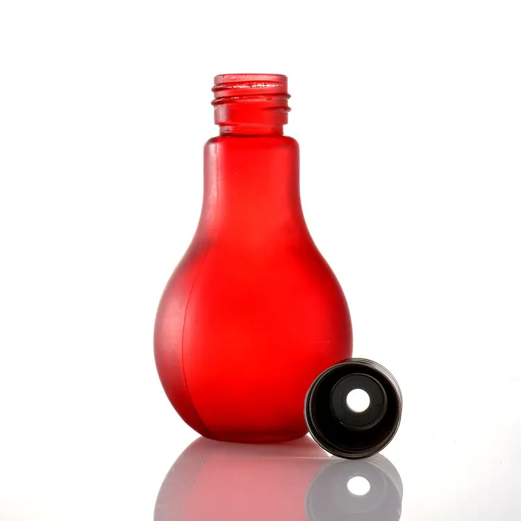 50ml 100ml 150ml 200ml 250ml 300ml Light Bulb Shaped Glass Juice Glass Drink Bottle Fruit Juice Bottle