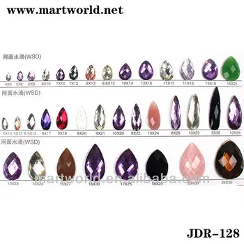 crystal flatback teardrop shape rhinestones(JDR-128)
