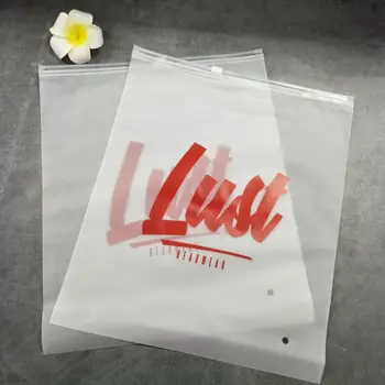 custom printed Frosted PVC Resealable Ziplock T-shirt Plastic Bag