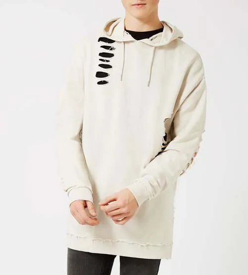 oversized distressed hoodie