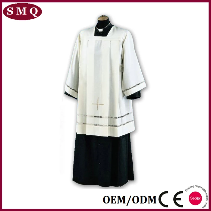 Custom Church Vestment White Clergy Surplice for Women