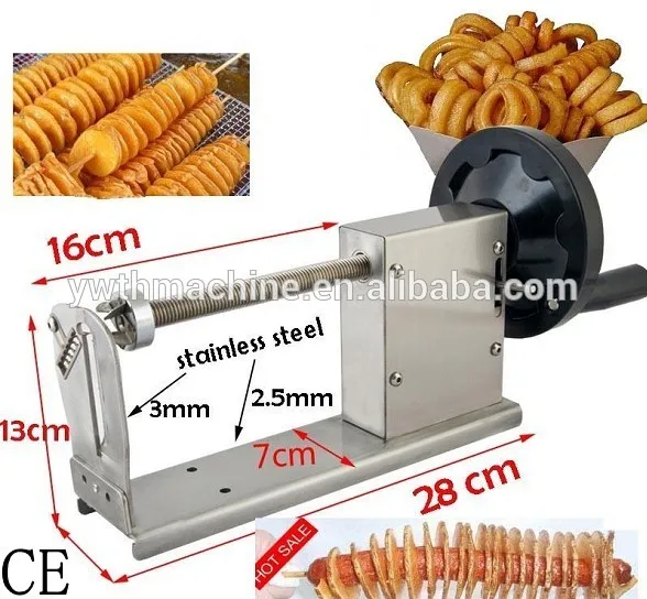 Commercial Potato Curly Fry Cutter Crane Stainless Steel Tornado