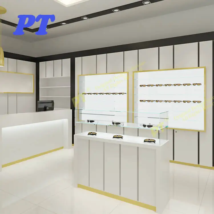 Simple Wall Mounted Optical Equipment Shop Display Furniture Design