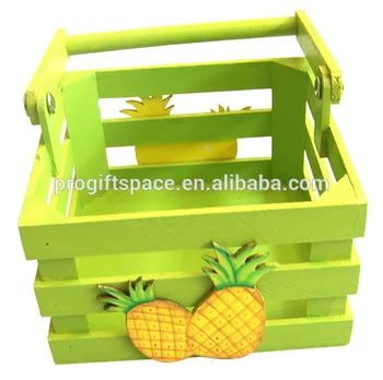 hot sale eco friendly new products promotional gift wholesale ornaments wood basket with pineapple on alibaba express
