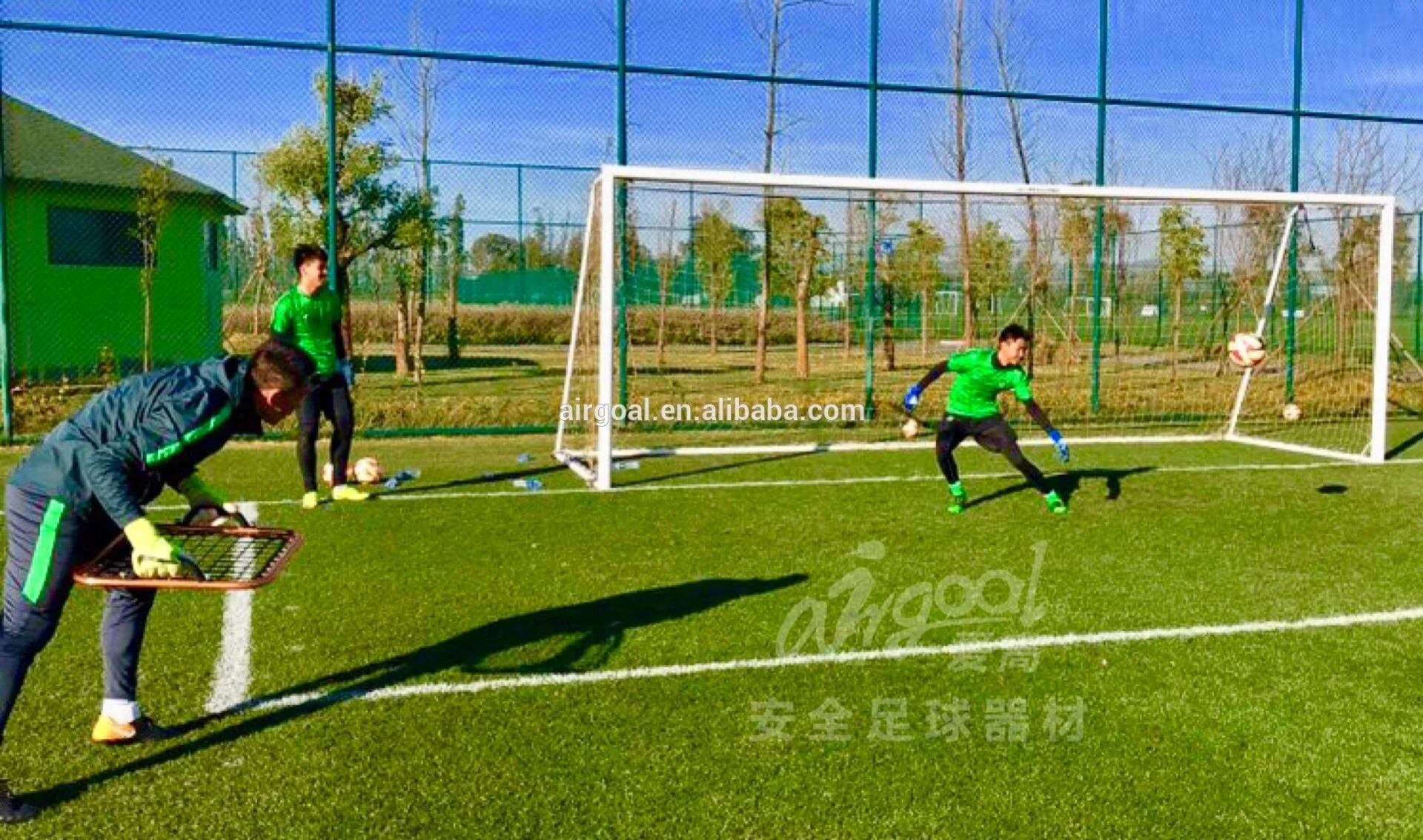 
Портативный Вес 1,42 кг Rebounder goal футбольная сетка с ручкой 