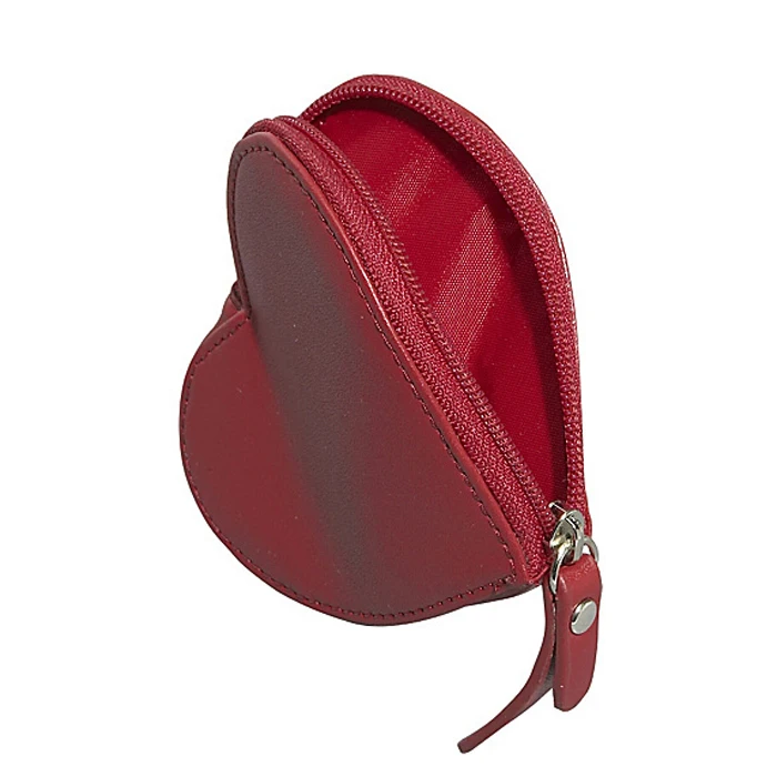 Customized Logo Design Zipper Cute Red Heart-Shaped PU