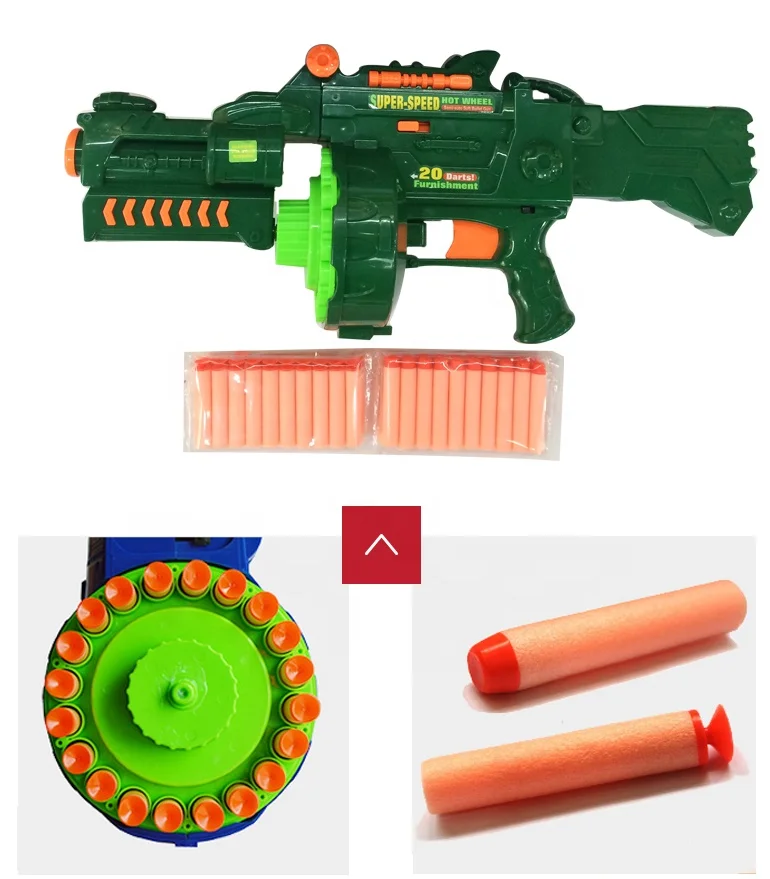 Battery Operated Funny Eva Powerful Plastic Soft Bullet Gun for Kids