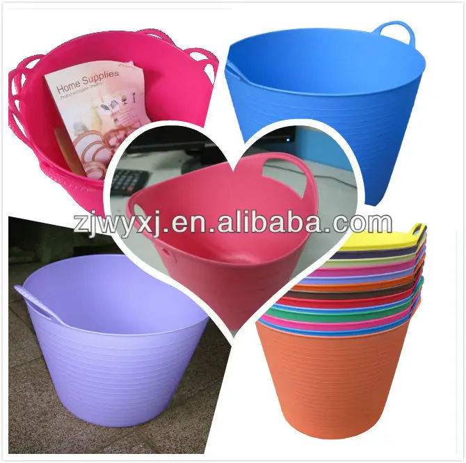 5 Cestini/secchi In Plastica Nera 42L - Con Manici - Per Casa Giardino - Spectraplast