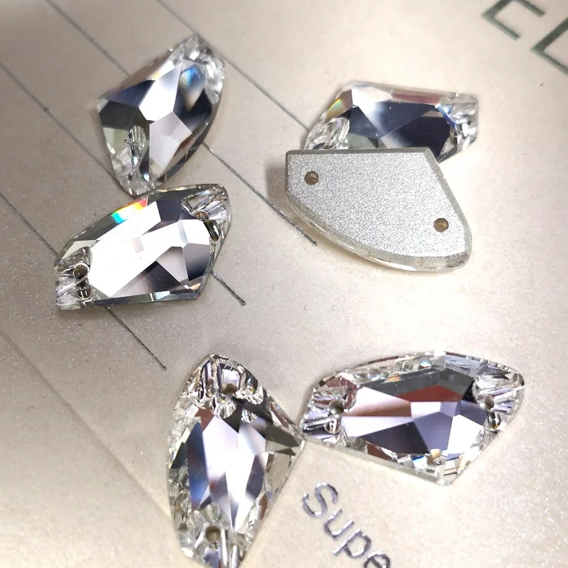 Yanruo Sew on Crystal Clear Strass Flat Back Rhinestone Glass Sewing Stone  Sew Textil Rhinestones for Wedding Dress