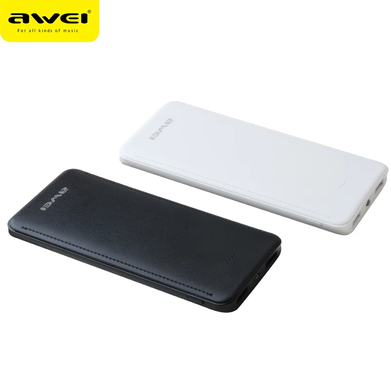 Factory ODM OEM Service 10000mAh Power Bank Awei P51K Portable 2 USB Power Bank Fast Charging