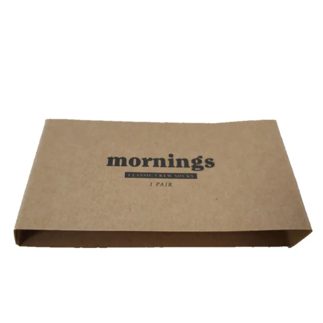 Custom with Logo Sock Packing Labeling Sleeve Kraft Paper Cardboard Sock Packaging Wholesale factory