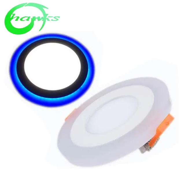 Round Double Color Led Panel Downlight Dual Color Ultra Thin Small Led Ceiling Panel Light, High Quality Double Color Led Panel