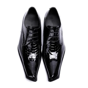 Square Toe Full Grain Leather Business Casual Men's Shoes High-end Footwear Men Wedding  Shoes