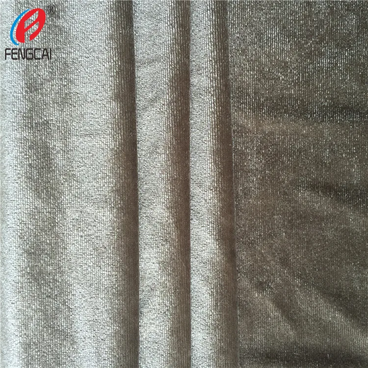 Warp Knit 8% Spandex 92% Polyester Stretch Velvet Fabric Shiny Korea Fleece Fabric