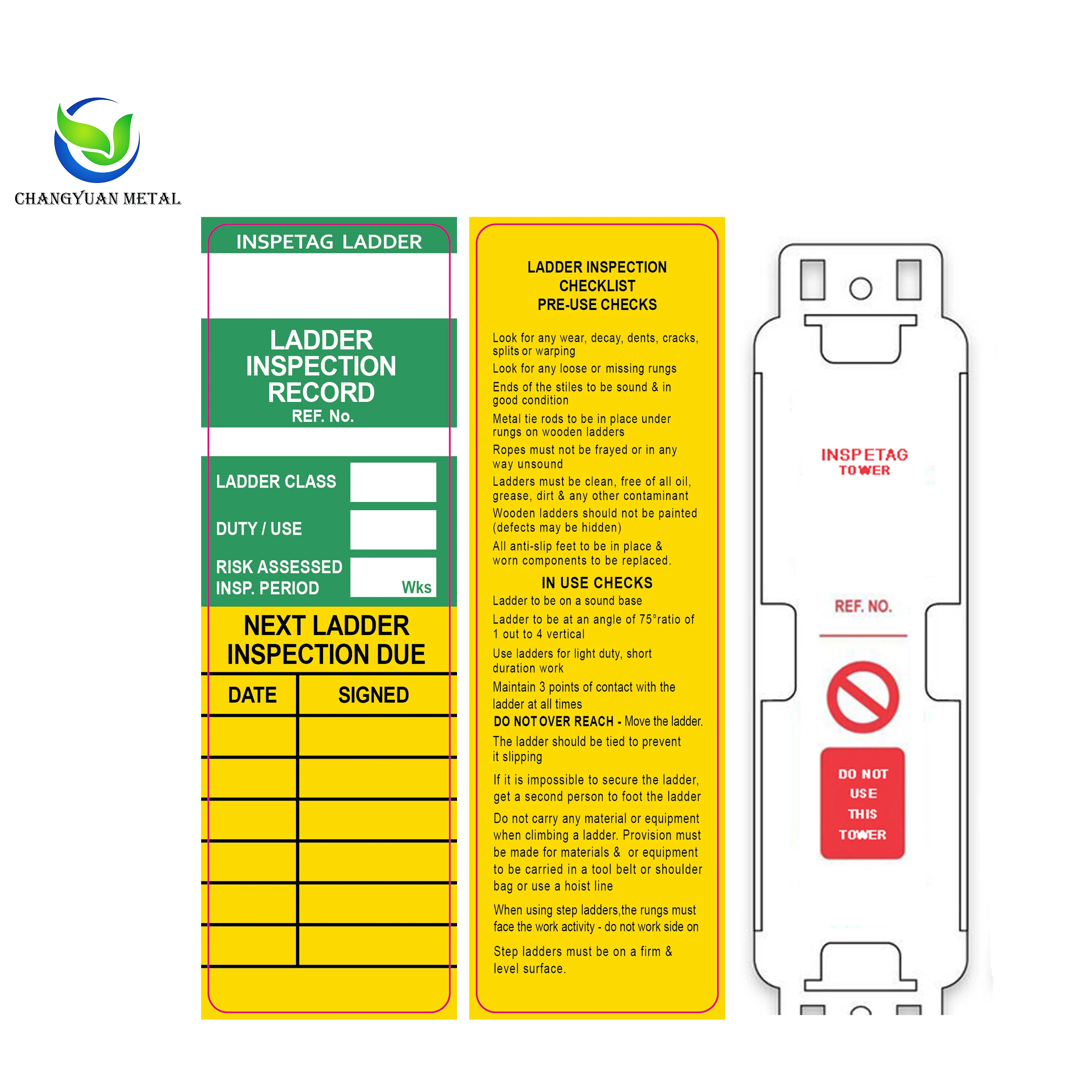 Scaffolding Construction ABS Inspection Tag