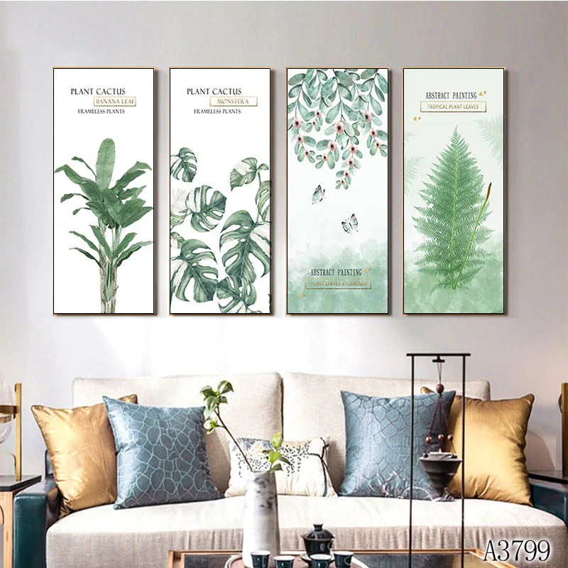 Watercolor Plants Leaf Canvas Painting Wall Art  Nordic Poster Print Home Decor
