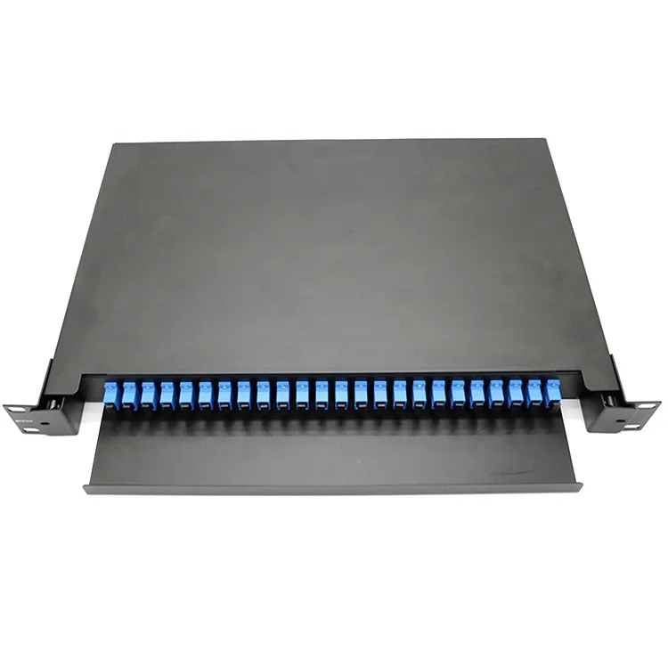 48 Port Fixed Type ODF Fiber Optical Distribution Frame Rack Mounted Patch Panel with Pigtails and Adapters