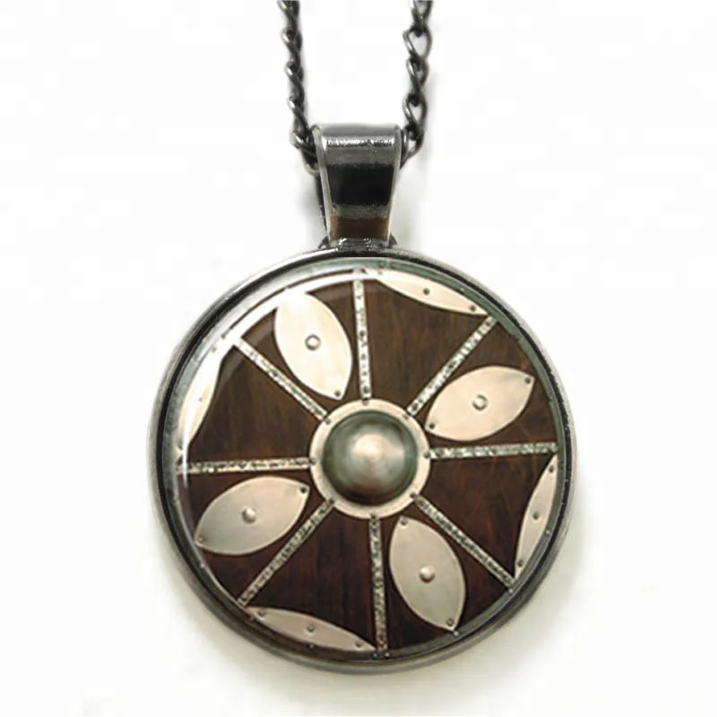 copper viking shield necklace viking norse mythology glass photo