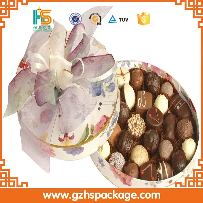 Alibaba Китай популярные овальный картон принт шоколад коробка с ясно лидер