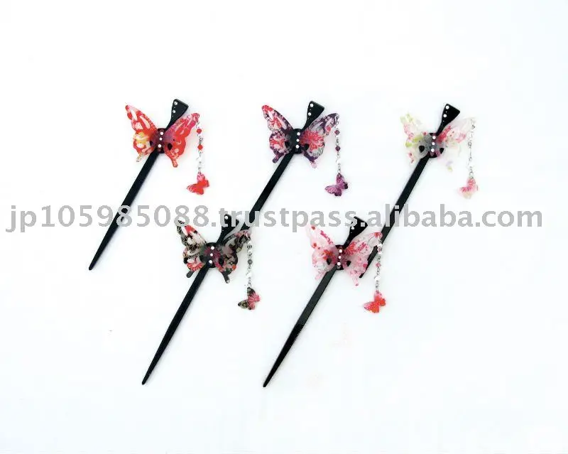 Японская резинка для волос кимоно с бабочкой