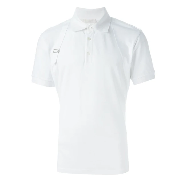Custom Men White Harness Brand Polo Shirt