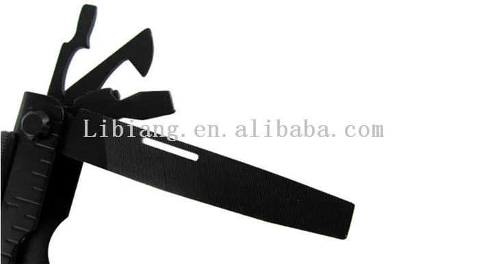 Wholesale black stainless steel  portable multifunction folding  plier with opener knife cutter  screwdriver