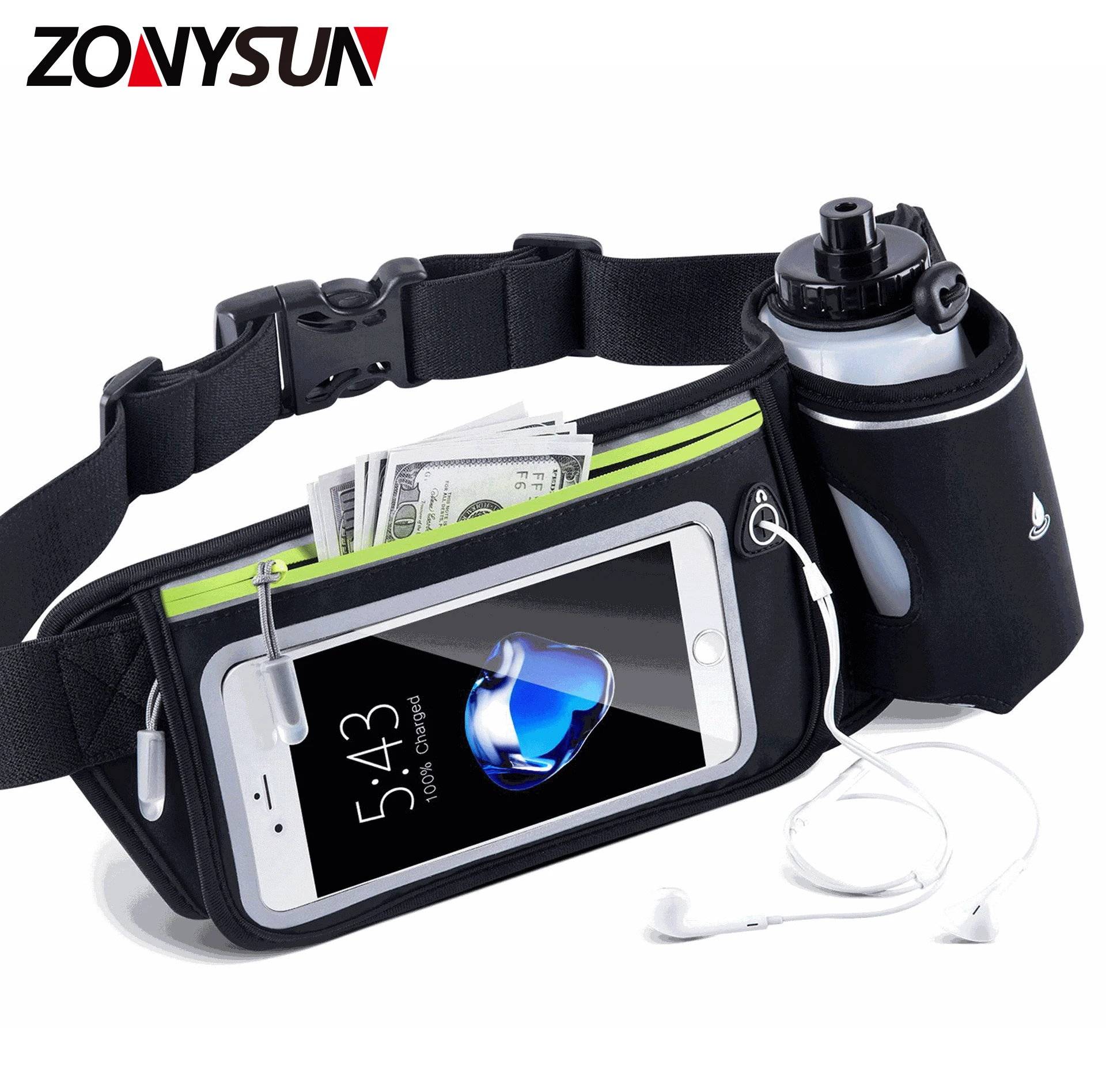 High Quality Travel Hiking Fanny Pack Running Waist Bag With Bottle