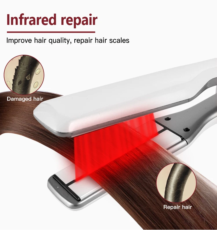 Плоский керамический Профессиональный ИК-выпрямитель для волос с нанотитановым