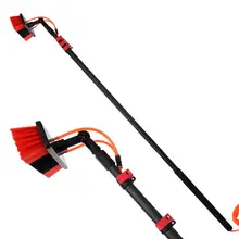 Zhenda Factory Best  Manual Version 4.6M Retractable Aluminum Pole Solar Panel Cleaning Brush with Water Fed Pole