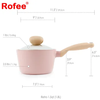 Neoflam Retro 1.5QT Ceramic Nonstick Saucepan w/Glass Lid, Pink :  : Home