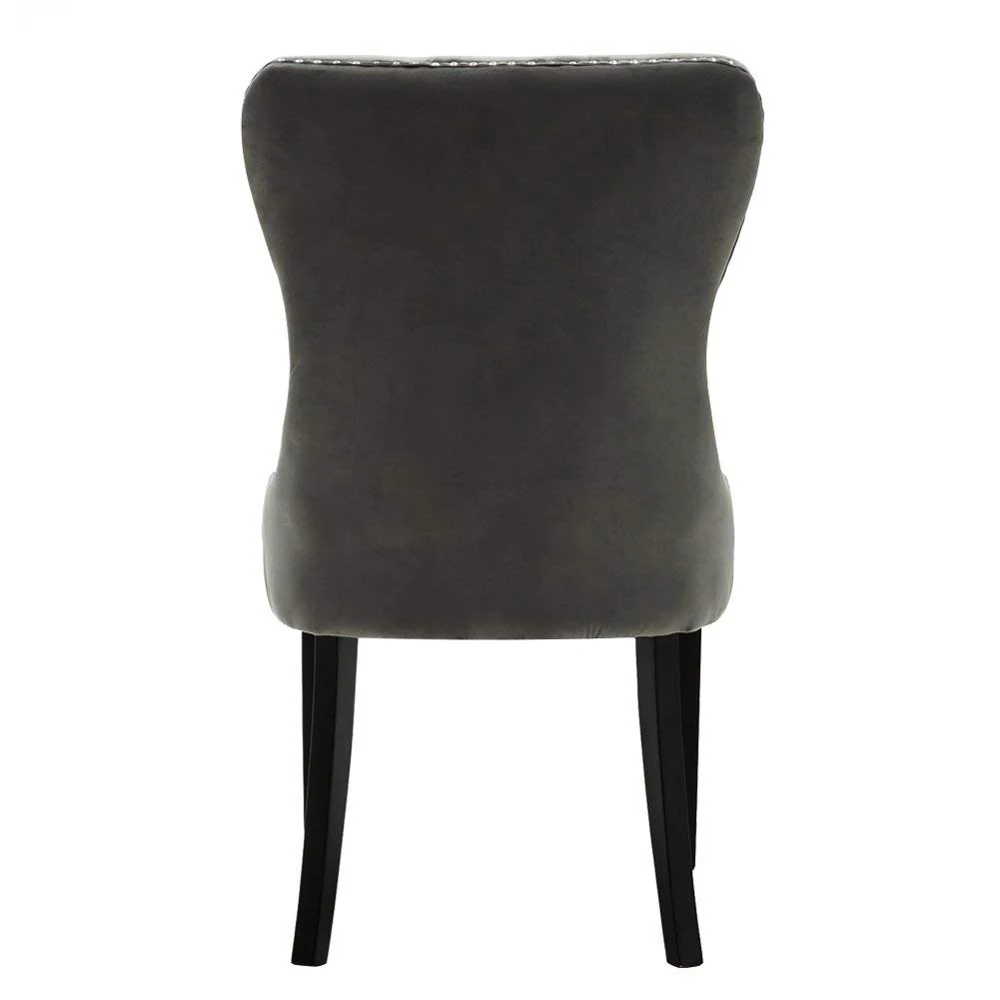 American Style Luxury Velvet Button Tufted Dining Room Chair With Ring Back