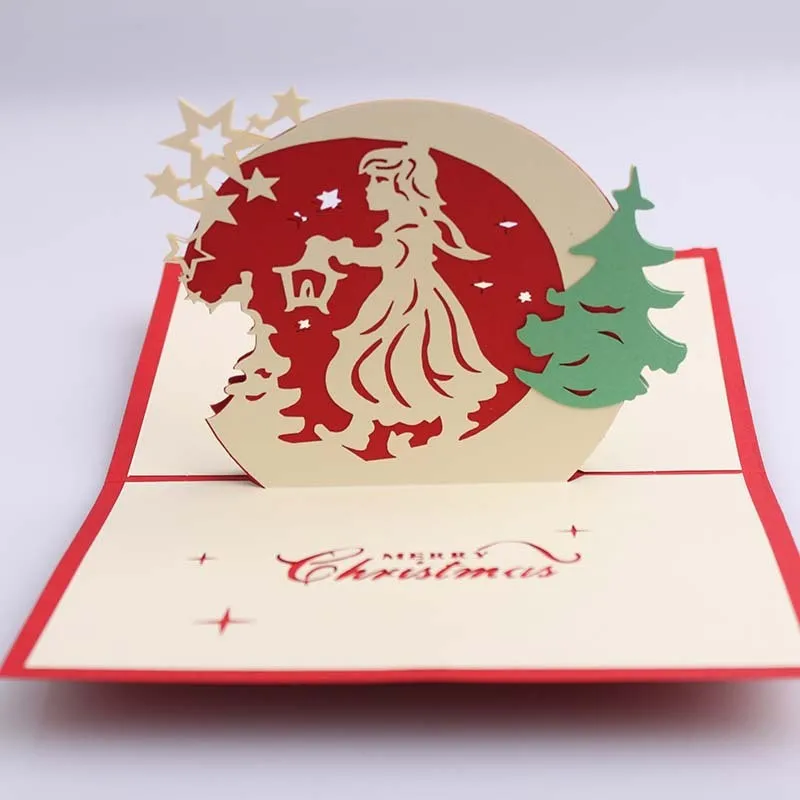 Angel Pop Up Card Christmas Greeting Cards 3D Pop Up Christmas Cards 