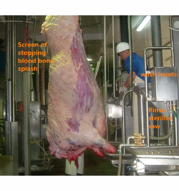 Fully automatic cattle slaughtering machine for beef processing and slaughterhouse production lines