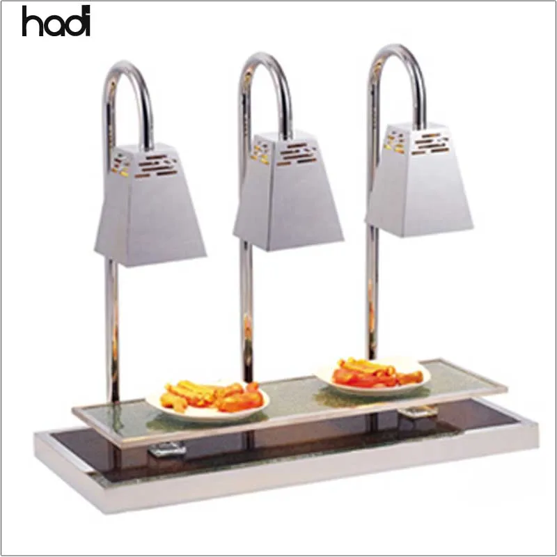 Commercial Kitchen Luxury Gold Infrared Heat Lamp Stainless Steel Marble  Carving Station Lamps for Buffet Catering Hotels