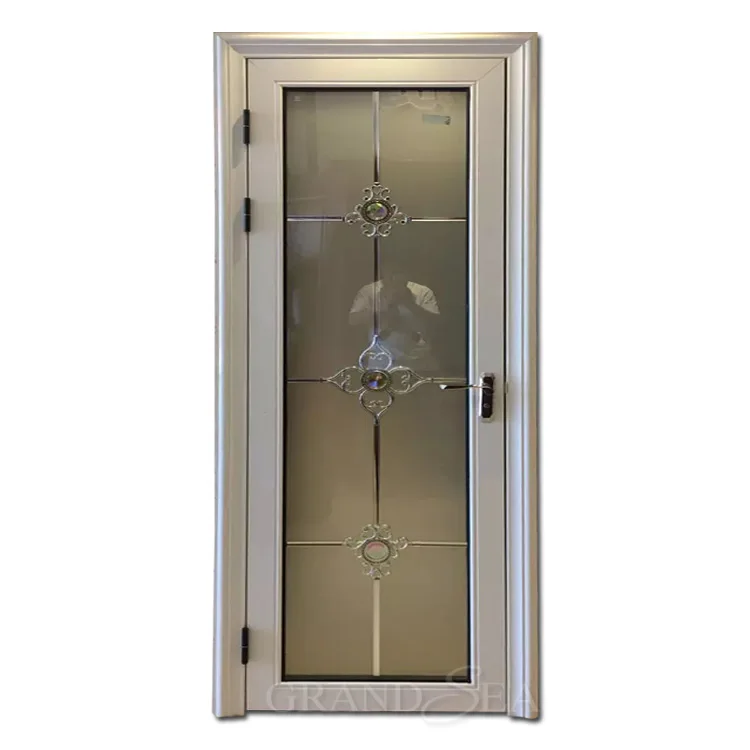 Beautiful Glass Decorative Design Types of Aluminum Door Bathroom