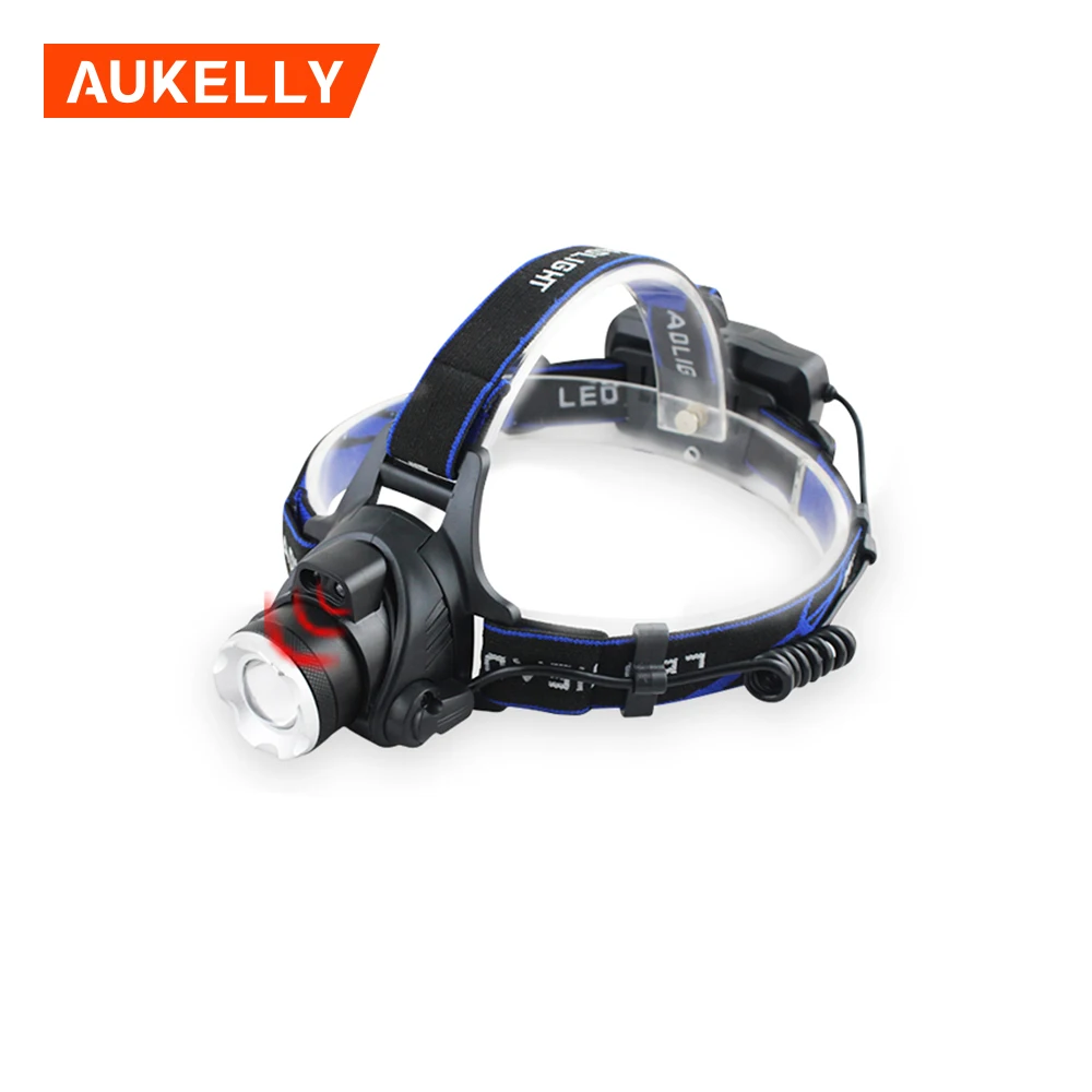 Aukelly Outdoor Waterproof Zoomable LED Infrared Sensor Headlamp Rechargeable Sensor Led Headtorch Sensor ultra Bright Headlamp