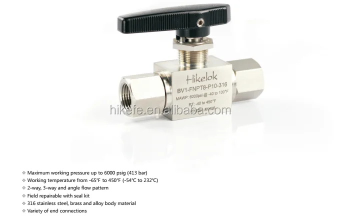 Swagelok Type Hikelok High Pressure Stainless Steel Bar Stock 2 Way and ...