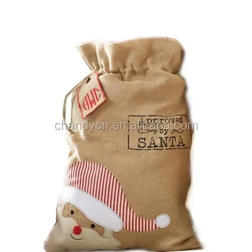 burlap santa bolsas