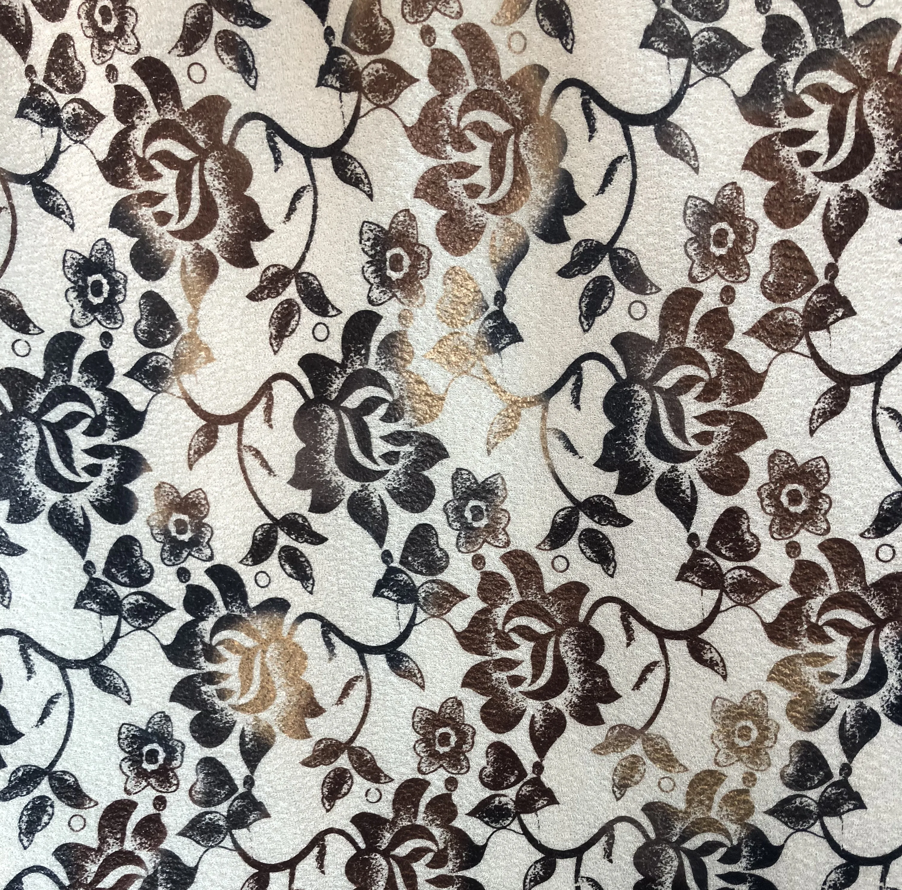 
 Дешевая заводская цена, Цветочная металлическая фольга с принтом, крепированная Фольга для пальто и модной ткани  