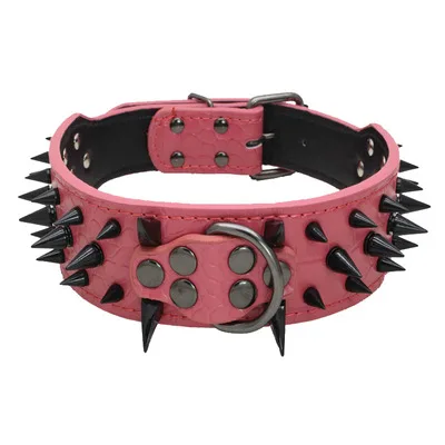 Pet Collars Camouflage Leather Spikes Studded Dog Collar Leash Pitbull Terrier 