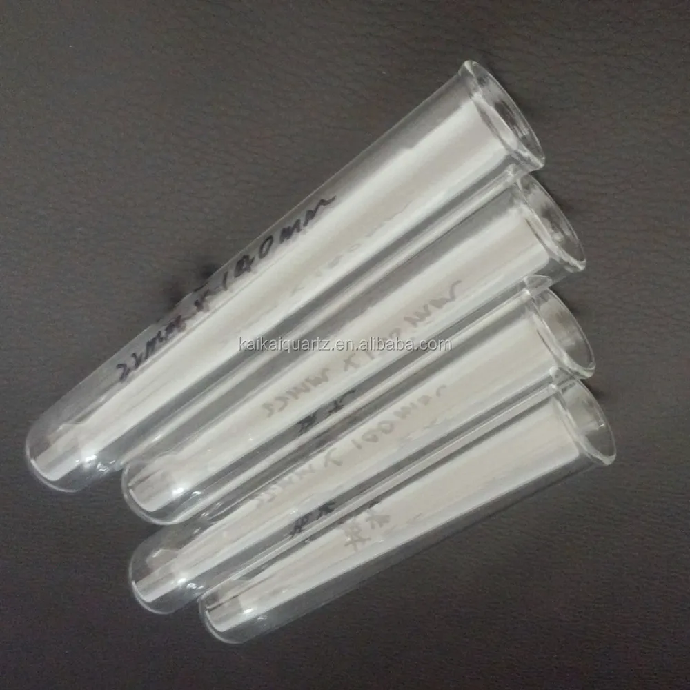 Прозрачная трубка из кварцевого стекла с закрытым концом