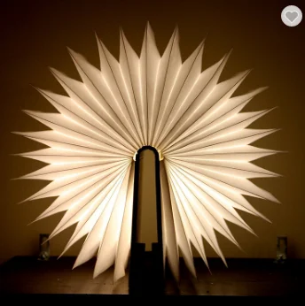 Творческий портативный мультфильм книга лампы деревянный аккумуляторная складной свет книги