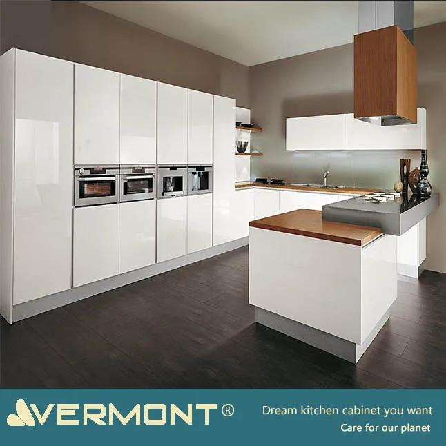 2021 Vermont China Factory High Gloss Kitchen Cabinet Modular Designs With Price
