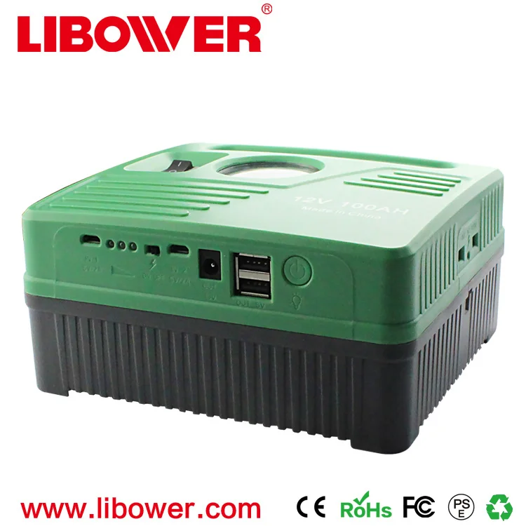 Многофункциональный внешний аккумулятор Libower 12 В/100 Ач, автомобильный стартер с компрессионным воздушным мини-стартером, воздушный компрессор