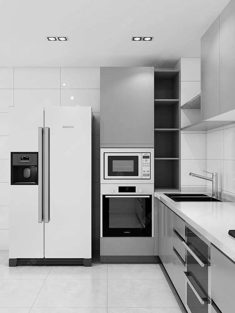 Simple Modern Design Matt Gray Kitchen Cabinet with Supporting Accessories  - China Kitchen Cabinets, Aluminum Kitchen Cabinet